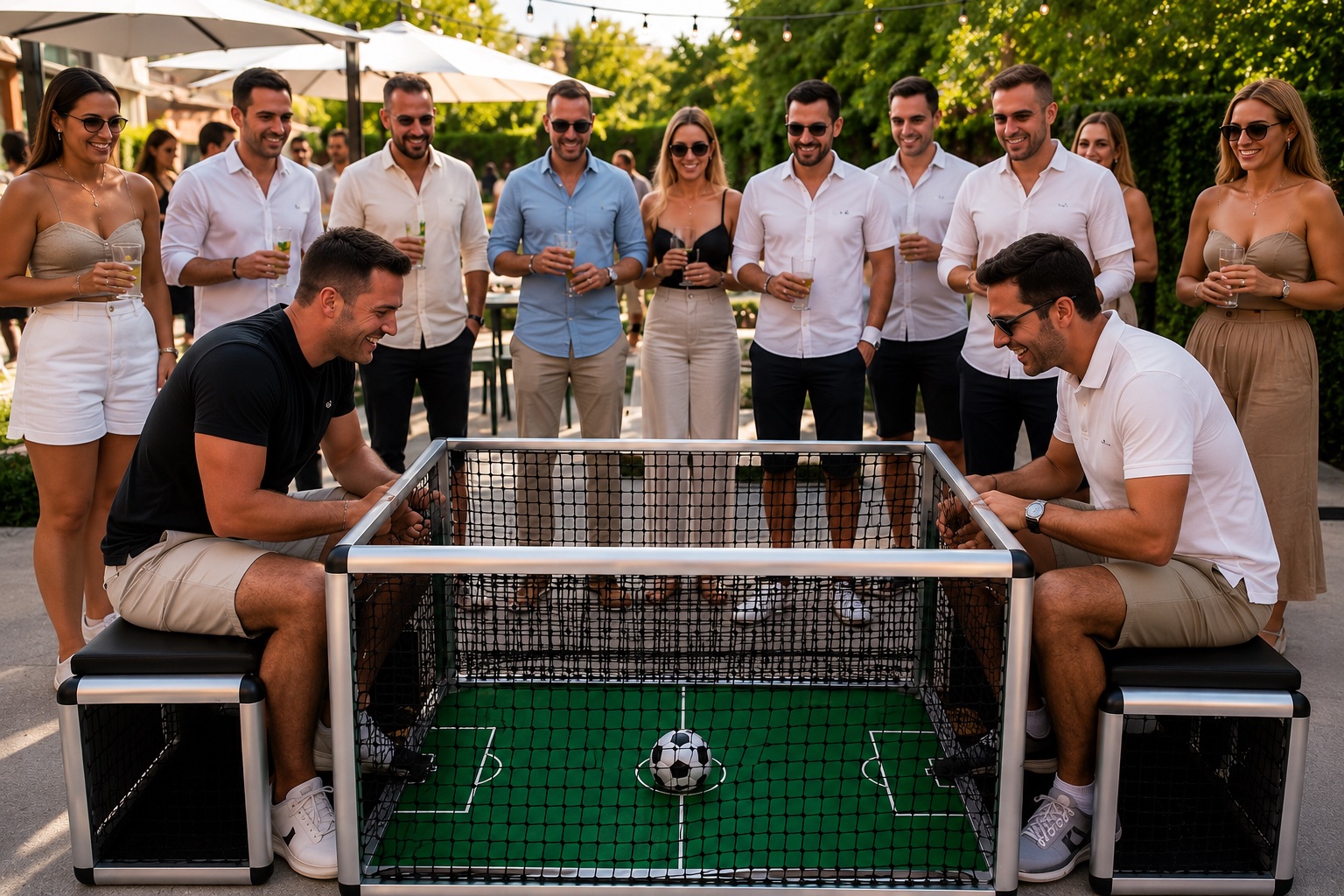 Birthday party with a Golazo Activations LED soccer table