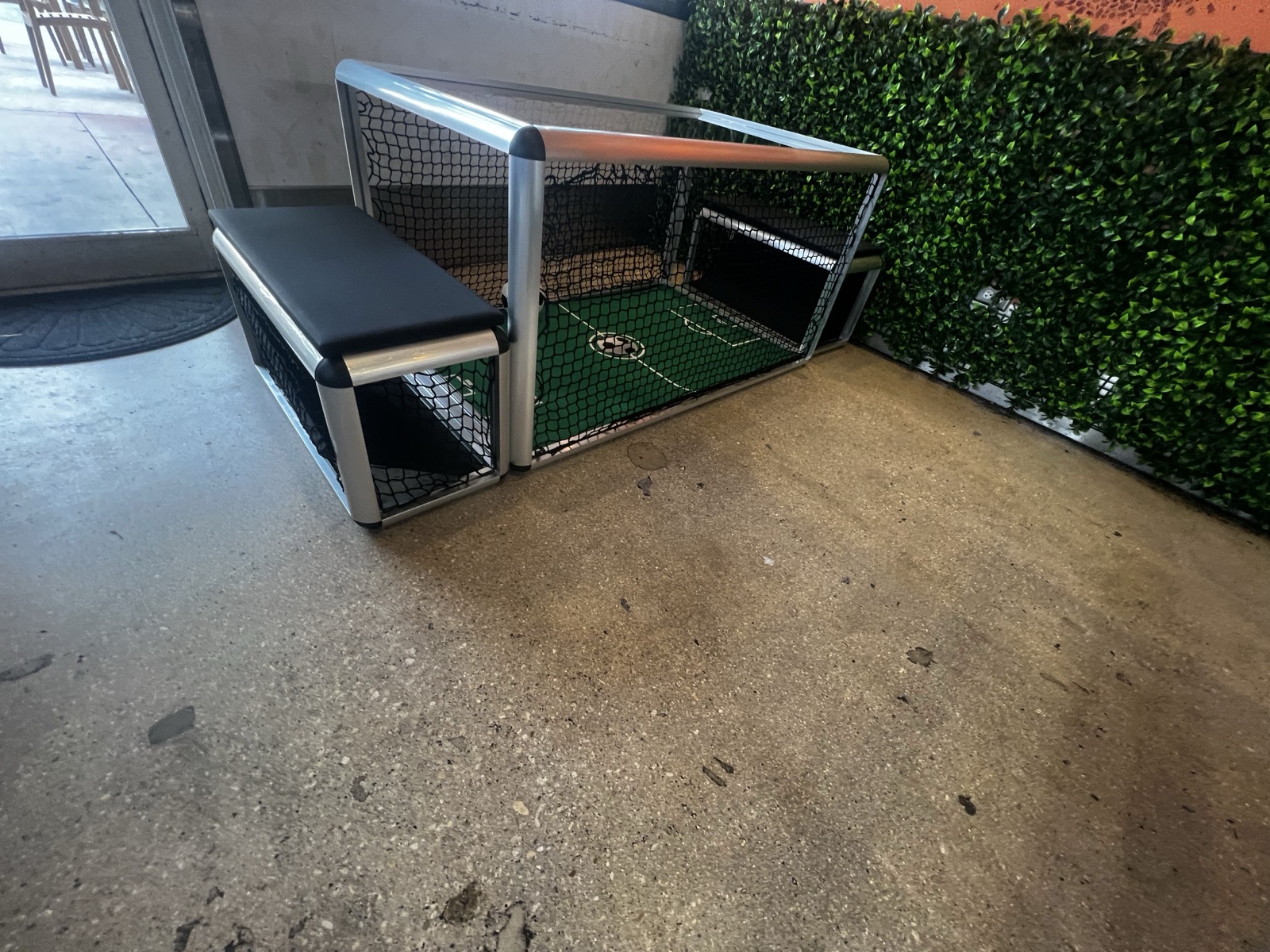 Golazo Activations foosball / soccer table with nets and bench seating for kids parties in Broward
